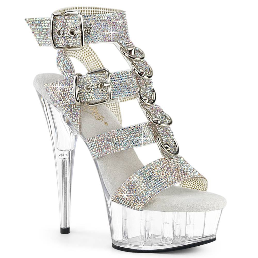 Pleaser - DELIGHT656RS Sandale à bride à la cheville - Couleur argent/Transparent Product image